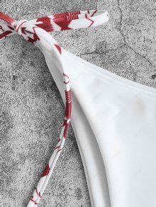 RABATT ZAFUL Gebundener Seitliche Ethnische Gedruckte Freche Bikini Badebekleidung In