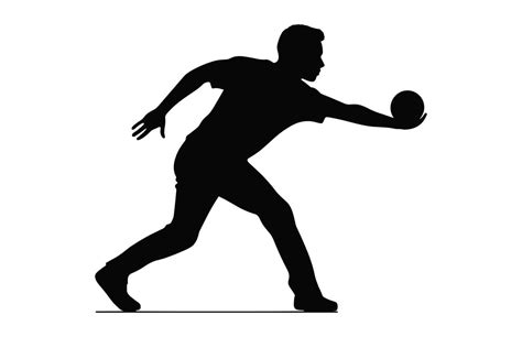 Bowling Player Silhouette Vector A Male Bowler Black Clipart 41008871