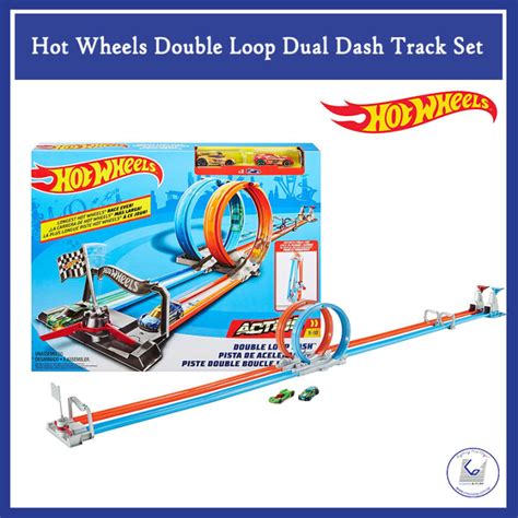 Mattel Hot Wheels Double Loop Dual Dash Track Set With Vehicles Lazada Singapore