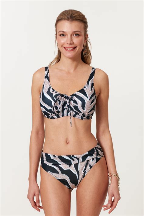 No Gossip Balenli Önden Kanallı Toparlayıcı Bikini Takım Desenli 217374 Fiyatı Yorumları