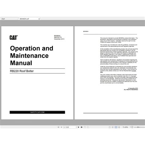CAT Roof Bolter Operation & Maintenance Manuals