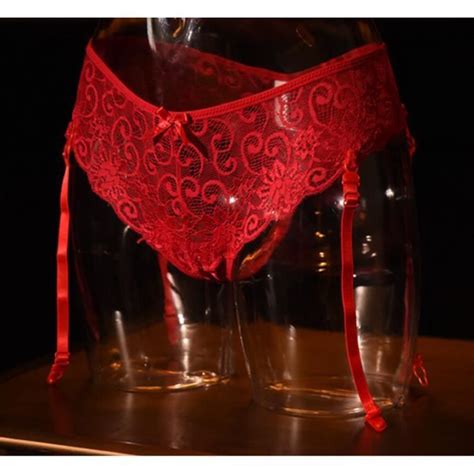 Culotte Slip En Dentelle Pour Femmes Rouge Lingerie Transparente Et Respirante Blanc