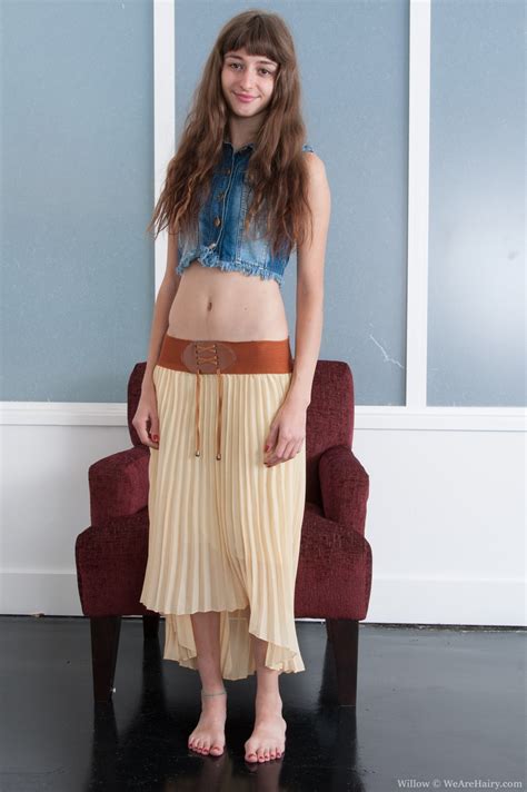 Hairy Brunette Teen Willow Flaunts The Full Grown Bush Between Her Legs CoedCherry