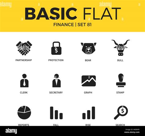 basic set  finance icons stock vector image art alamy