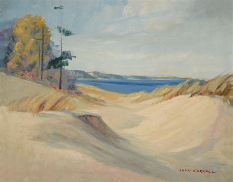 John Correll Mid Century Lake Michigan Sand Dunes Landscape At