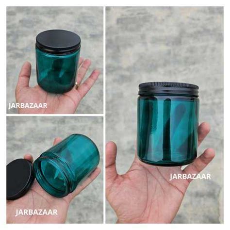 Ml Multicolour Glass Jar With Black Aluminium Cap Jarbazaar