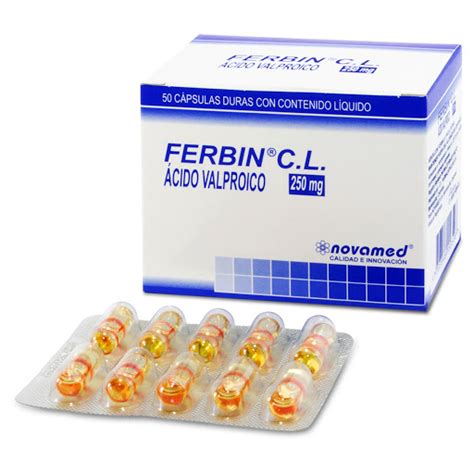 Ferbin C L Ácido Valproico 250 mg Novamed Caja x 50 Cápsulas undefined