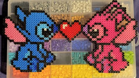 Stitch And Angel From Lilo And Stitch Fuse Beads Diy Perler Bead