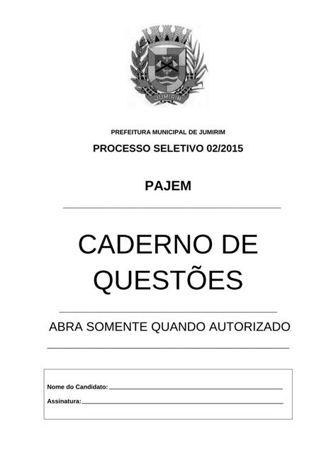 PDF CADERNO DE QUESTÕES concursos planexcon br uploads 10