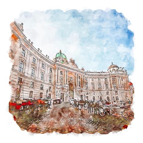 Premium Vector Vienna Austria Watercolor Sketch Hand Drawn Illustration