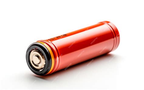 Premium Photo | Red Battery on White Surface
