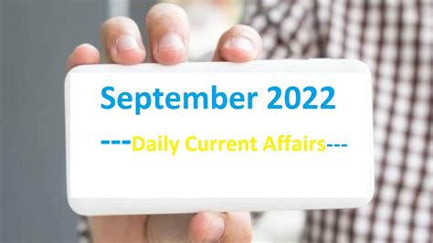 1 30 September 2022 Daily Current Affairs For Banking SSC UPSC Edudwar