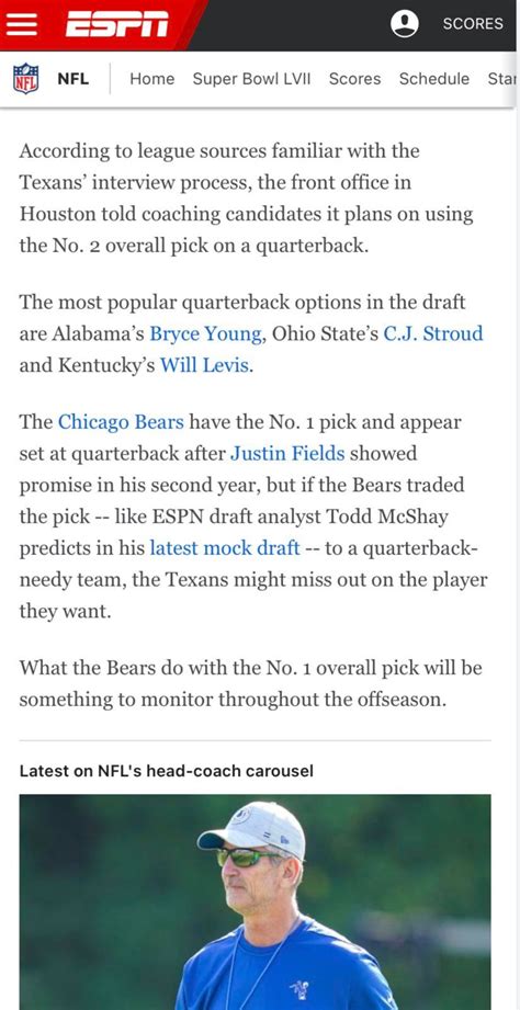 Houston told coach candidates they plan to use the number 2 overall pick on a quarterback : r/Texans