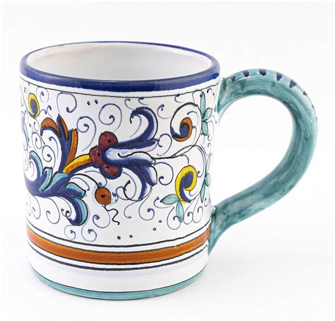 Thatsarte Fima Italian Ceramic Mug Ricco Deruta Blu Hand Made