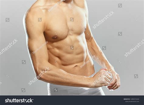 Nude Cropped View Man White Shorts Stock Photo Shutterstock