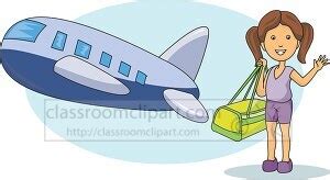 Travel Clipart-Cartoon of Girl traveling clipart