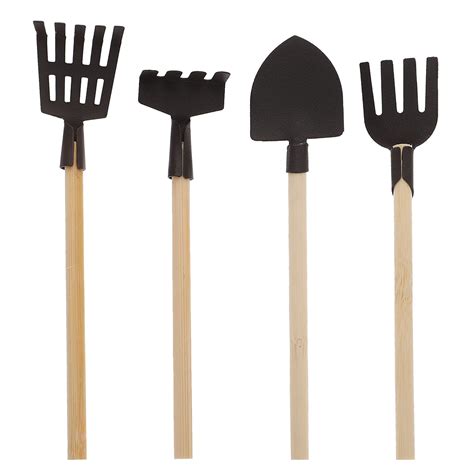 4pcs Mini Rakes Shovel Pitch Fork Toys Mini House Gardening Tools Kids