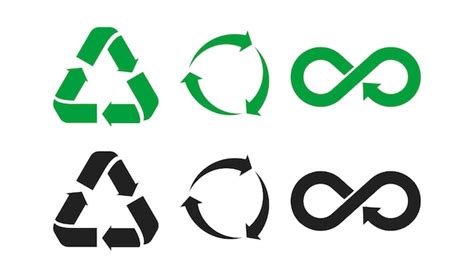 Icône De Recyclage Ensemble De Signes De Recyclage Verts Illustration