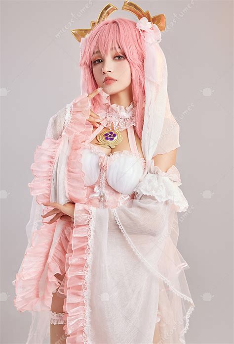 Yae Miko Derivative Wedding Suit Sexy Lingerie Bride Corset Top And Thong Set Top Quality