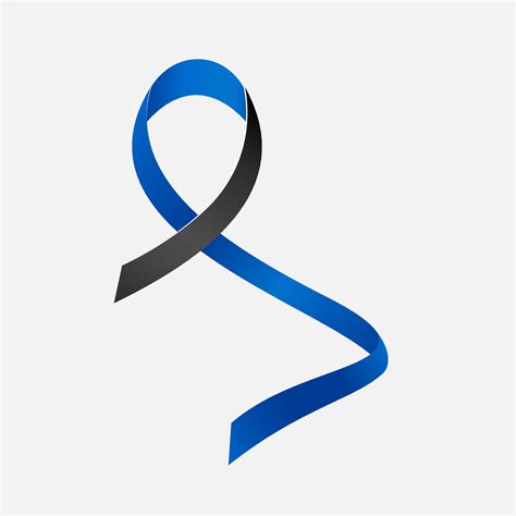 Blue and black ribbon awareness Ocular Melanoma, Police Officers Lost