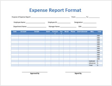 Business Expense Form Template Free Free Sample Example And Format