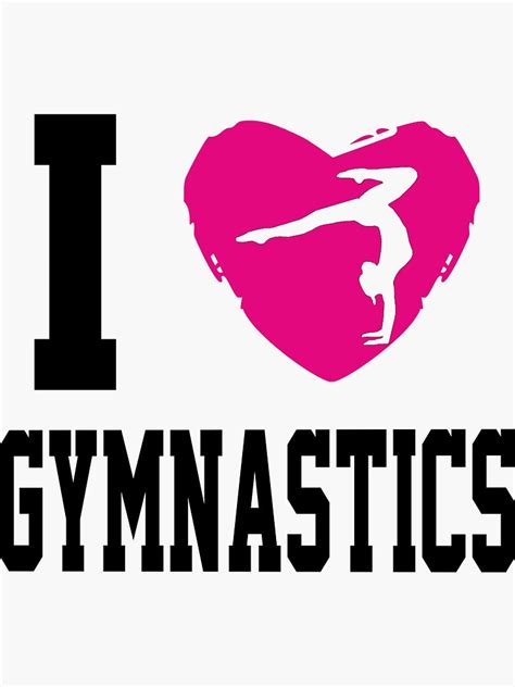 I Love Gymnastics Sticker For Sale By Davaigymnastics Redbubble