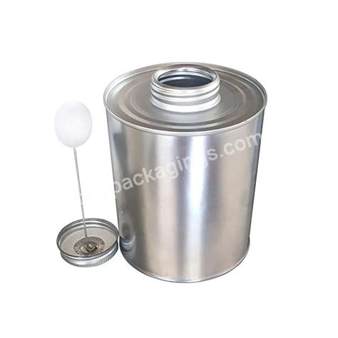 Custom Printed Cylindrical Ml Empty Tin Can For Pvc Cpvc Glue Cement