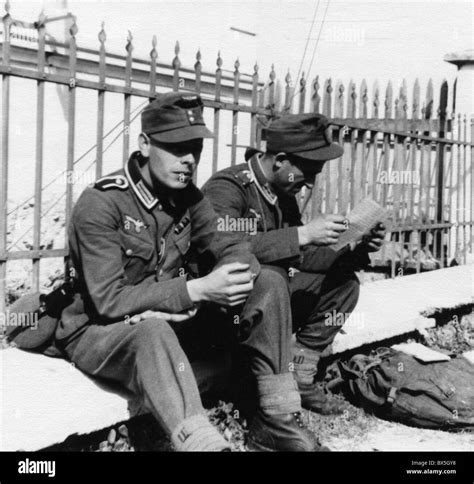 Events Second World War Wwii German Soldiers Having A Rest Stock