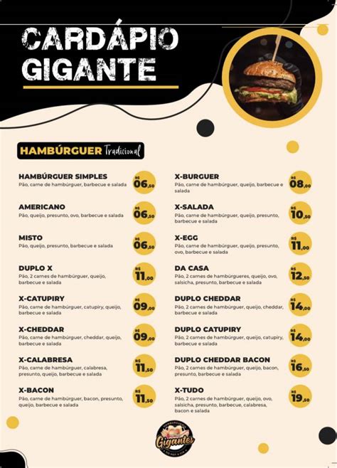 Menu At Hamburgueria Gigantes Do Hot E Cia Restaurant Salvador