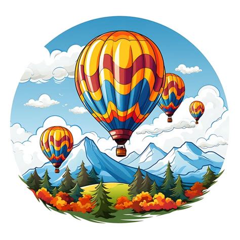 Premium Photo Hot Air Balloon In The Sky Clipart