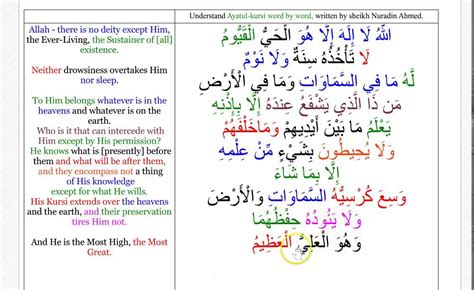 Surah al kursi transliteration: Fr - Info