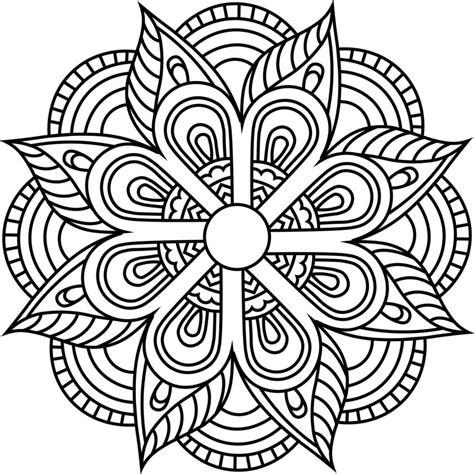 mandalas para colorear 8149513 Vector en Vecteezy