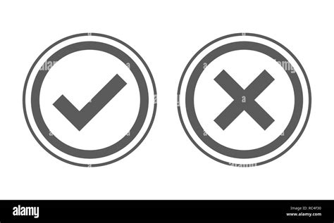 Yes And No Check Marks Vector Illustration Gray Check Marks On White