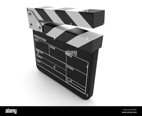 Movie clapper board isolated on white background Stock Photo - Alamy