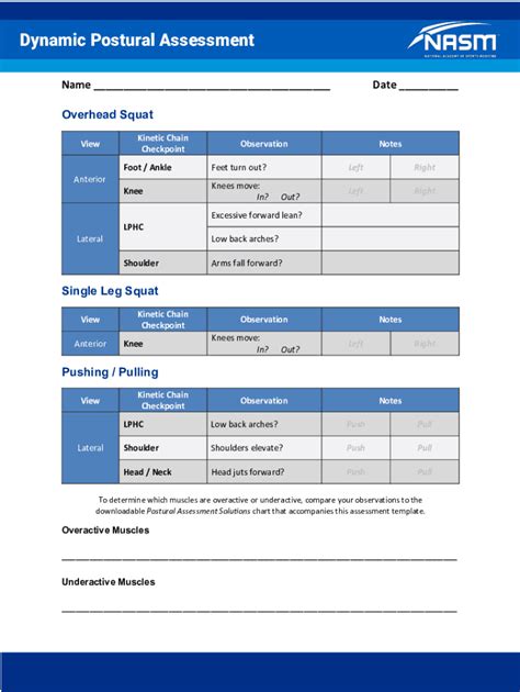 Nasm Assessment Forms Fill Online Printable Fillable Blank PdfFiller