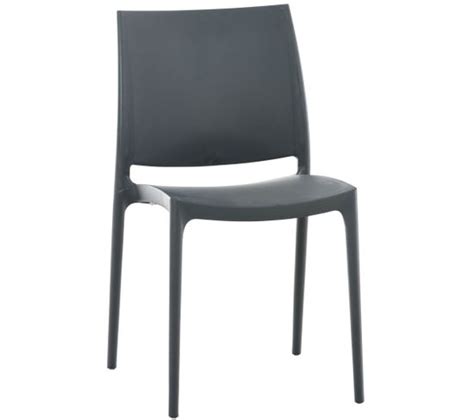 Lot De 2 Chaises De Jardin Empilables Maya En Plastique Gris Foncé