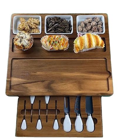 China Luxury Acacia Wood Charcuterie Board And Cheese Serving Platter