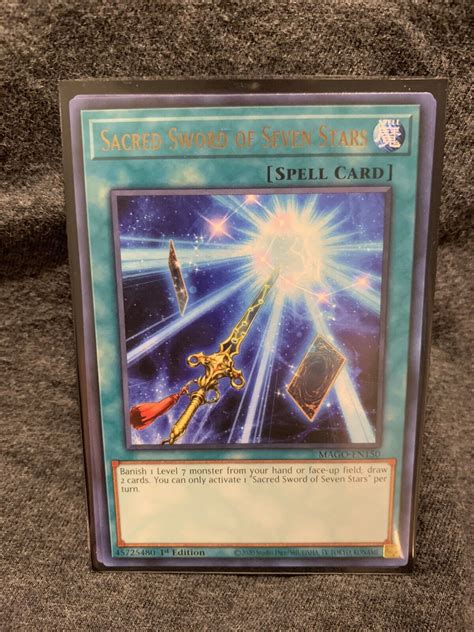 Yu Gi Oh Tcg Sacred Sword Of Seven Stars Maximum Gold Mago En150 1st Edition Rare For Sale