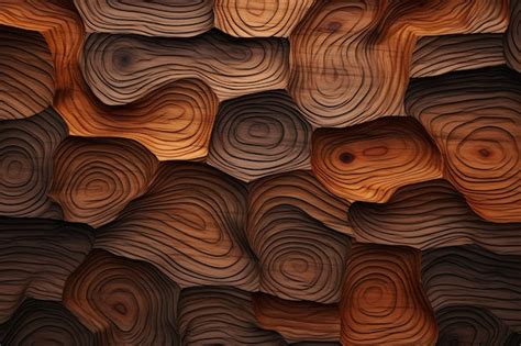 Premium AI Image | 3D Realistic Geometrical Shapes Pattern Wooden ...