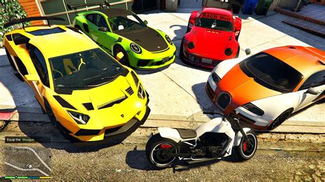 GTA 5 STEALING LUXURY LAMBORGHINI BUGATTI PORSCHE WITH FRANKLIN GTA 5