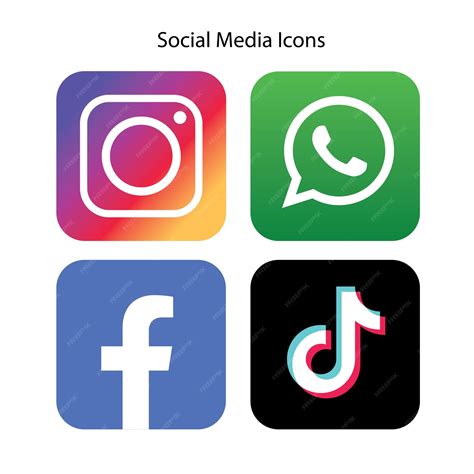 Premium Vector Modern Social Media Logo Collection Facebook Whatsapp