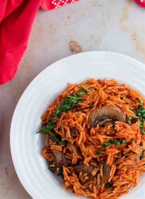 Vegetarian Jollof Rice With Kale And Mushroomeat well abi