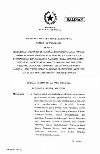 Salinan Perpres Nomor 112 Tahun 2020 PDF