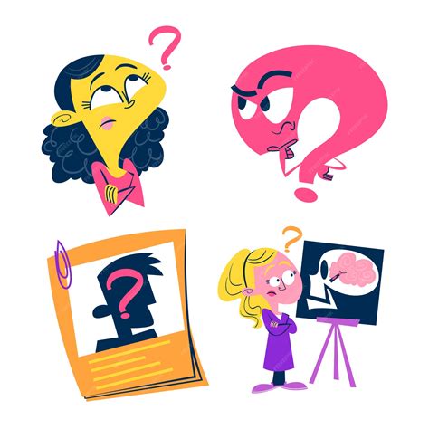 Free Vector | Retro cartoon question sticker set