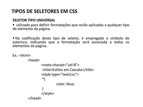 Html Linguagem De Marca O E Estilo Tipo De Seletores E Layout Em Css