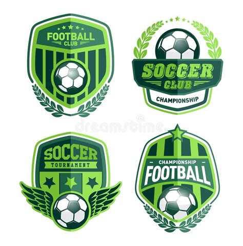 Grupo De Futebol Logo Design Templates Crachá Do Futebol Ilustração do