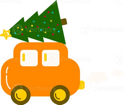 Christmas Car Carrying Tree Christmas Print Supplies 12707470 Png