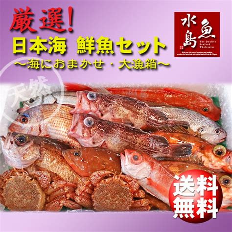 【楽天市場】【送料無料】厳選 日本海の鮮魚セット「海におまかせ・大漁箱 超贅沢編」大満足詰め合わせ：日本海の幸 新潟・魚水島