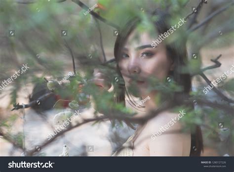 Стоковая фотография 1280127226 Sexy Woman White Black Bikini On Shutterstock