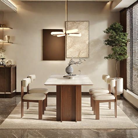 ASS Comfort Zone Cave Rock Plate Dining Table And Chair Combination Rectangular Dining Set Wayfair